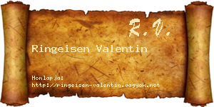 Ringeisen Valentin névjegykártya
